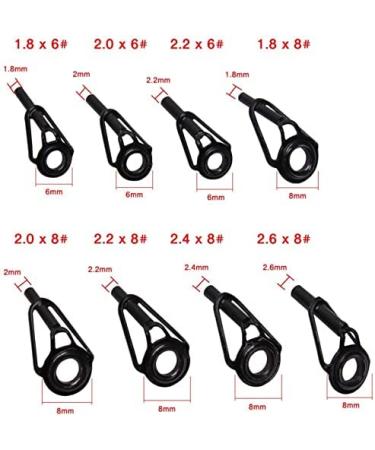 8pcs Stainless Steel Ceramic Fishing Rod Tip Repair Kit - Replacement Guide Tips for Small Black Rods - Buy Online on GoSupps.com