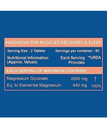 Magnesium Glycinate 2000mg Per Serving Supplement - 120 Veg Tablets - Buy Online on GoSupps.com
