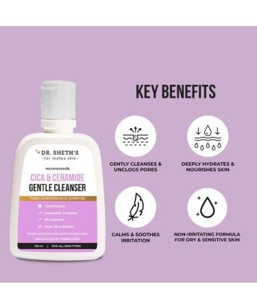 Dr. Sheth Hydrating Face Wash | Gentle Cleanser for Normal Dry & Sensitive Skin | 125ml - Perfect for Men & Women - Buy Online on GoSupps.com