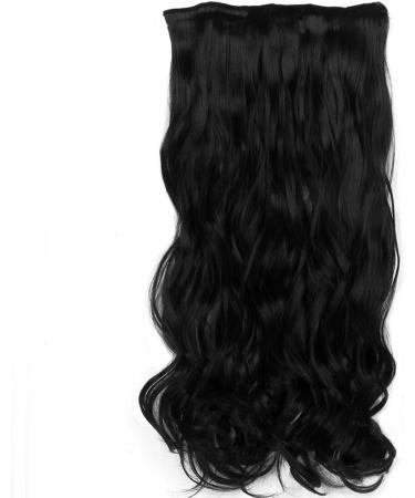 Neverland 22 Ombre Wavy Curly Hair Extensions - Full Head Clip-In 7pcs Natural Black Dip Dye for Effortless Style - Buy Online on GoSupps.com