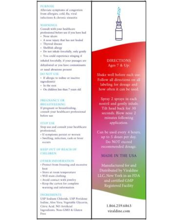 Buy .5% Povidone-Iodine Nasal Spray - Rapid Relief for Daily Congestion 100 Applications 30ml - International Shipping Available - Buy Online on GoSupps.com