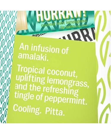 Hurraw! Pitta Lip Balm - Coconut Mint & Lemongrass | 0.15 oz (4.3 g) - Nourishing Natural Lip Care - Buy Online on GoSupps.com