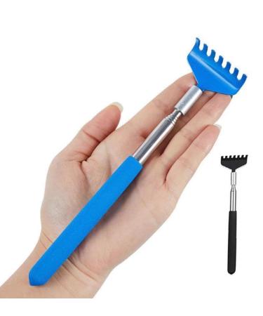 Lianrises back scratch for women back scratches for men telescopic back scratch extendable from 20 cm to 68 cm black / blue 2 pieces