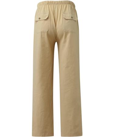 CEWIFO Men's Fleece 3/4 Shorts - Comfortable Cotton Yoga & Baseball Pants Elastic Waist A2-Khaki XL - Buy Online on GoSupps.com