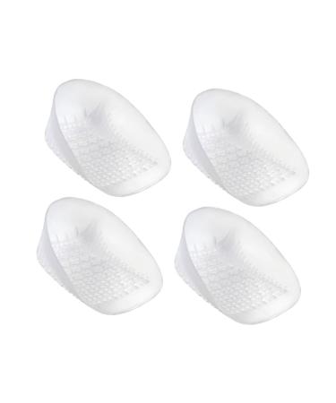 NOLITOY 2 Pairs U-Shaped Heel Pad Heel Cushions U Shaped Heel Cups Plantar Fasciitis Cups Foot Heel Mat U-Shaped Heel Mats Inserts Heel Cups Soft Sebs Ankle Support Men and Women White