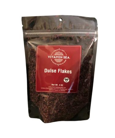 VITAMINSEA Dark Harbor Dulse Flakes - 4 OZ - Vegan Certified North Atlantic Seaweed (DF4) Flakes 4 Ounce (Pack of 1)