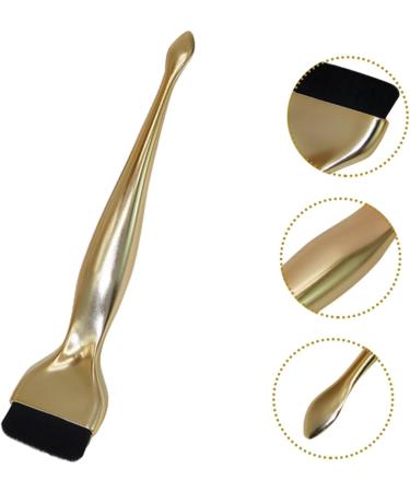 HONMEET Plastic Artificial Fiber Foundation Makeup Brush with Spoon Makeup Brush for Foundation Portable Makeup Brush Portable Foundation Liquid Brush 16.20X3.50X1.20CM Golden - Buy Online on GoSupps.com