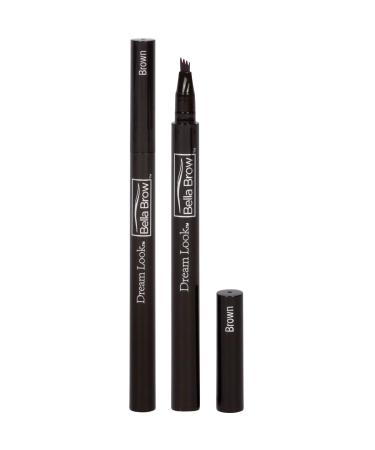 BELLA BROW By Dream Look Microblading Eyebrow Pen with Precision Applicator (Double Pack - Brown) As Seen On TV Natural Looking Smudge Proof Waterproof Long Lasting