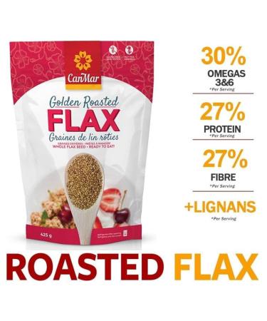 CanMar Golden Roasted Whole Flax Seed 1lb - Non-GMO Gluten Free Vegan Omega-3 Rich Superfood - Buy Online on GoSupps.com