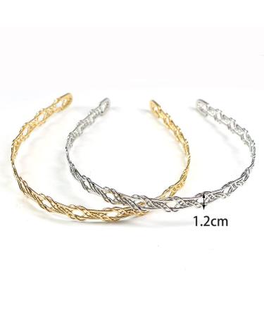 Chicmo Gold & Silver Fashion Metal Headband Set for Women/Girls - 2 PCS Chain Wrap Hairband - Buy Online on GoSupps.com