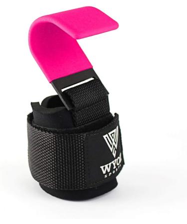 Professional Lifting Straps and Heavy Duty Hooks with Neoprene Padded Wrist Wraps - Ideal Gym Gloves for Weightlifting Support and Grip | Men Women Pair - Pink - Buy Online on GoSupps.com