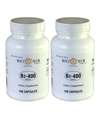 Biotech B2-400 Riboflavin - 100 Capsules - Pack of 2
