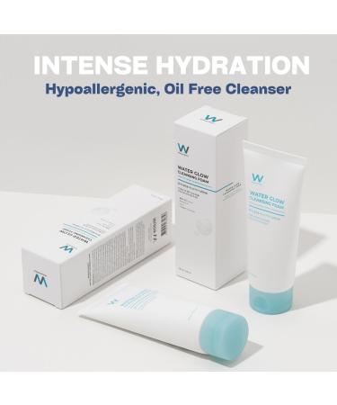 Water Glow Cleansing Foam 5.29 fl oz | Oil-Free Hydrating Facial Cleanser with Salicylic Acid & Hyaluronic Acid | Hypoallergenic K-Beauty for Sensitive Skin - Buy Online on GoSupps.com