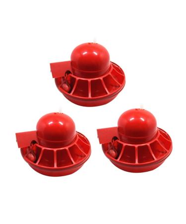 DOITOOL Automatic Chicken Drinker 3pcs Poultry Water Bird Feeding Dishes Quail Waterer Drinker Drinking Fountain Float Chicken