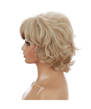 XULAIP Women's Blonde Short Layered Wig - Curly Heat-Resistant Fluffy Side Part Hairpiece - Buy Online on GoSupps.com