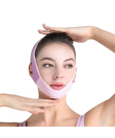 Double Chin Reducer | V Line Lifting Mask & Chin Strap for Women - Face Slimming Solution (Purple - Buy Online on GoSupps.com