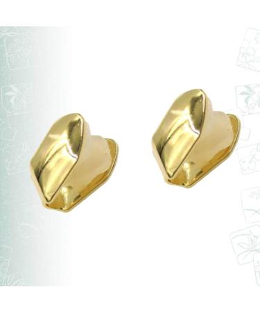 2Pcs Hip Hop Teeth Caps - Shiny Dental Veneers for Men & Women, Golden Single Tooth Braces for Unique Style | Teeth Accessories for Dental Grills - Buy Online on GoSupps.com