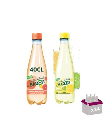 Badoit: Sparkling water with lemon and lime (12x40cl) & Sparkling water with grapefruit and lemon (12x40cl)