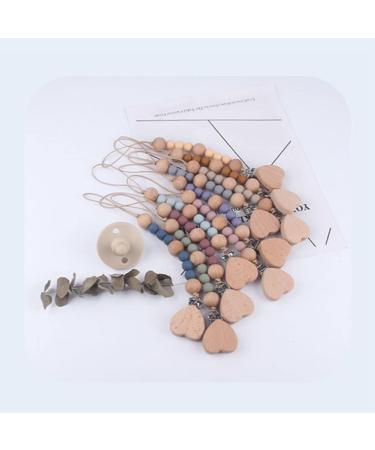 Ibeafilly Baby Pacifier Chain Clip | Unisex Silicone & Wood Pacifier Strap | Triangle Design for Bibs - Buy Online on GoSupps.com