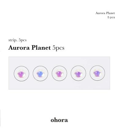 ohora Aurora Planet Nail Art Gemstone Set - 5 Pieces Clear Crystal Glass - Buy Online on GoSupps.com