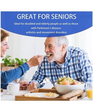 Easy Grip Cutlery Set of 3 Gray - Adaptive Eating Utensils for Disabled, Elderly, Arthritis - Knife, Fork, Spoon - Large Wide Handles - Parkinson's Aid - Buy Online on GoSupps.com