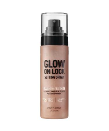 Glow On Lock Setting Spray Alcohol-Free 16 Hour Hold Luminous Finish. Pack of 1