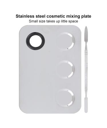 Buy Cosmetics Makeup Mixing Palette - Stainless Steel Professional Blending Plate & Spatula for Perfect Pigment Mixing - Buy Online on GoSupps.com