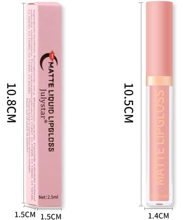 INTEROOKIE Matte Lip Gloss Matte Lip Gloss with Non-Stick Cap Non-Fade Lip Gloss Real Makeup. (10#) - Buy Online on GoSupps.com