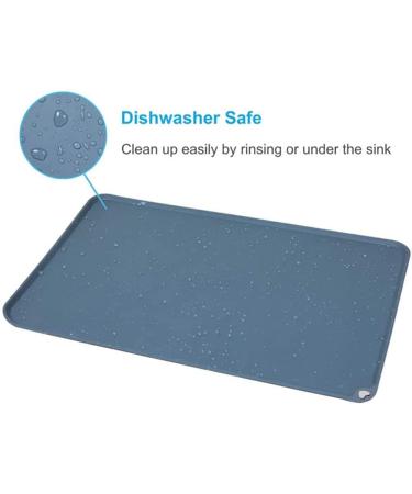 JiangYanus Waterproof Silicone Pet Feeding Mat - Non Slip Dog Cat Bowl Tray for Food and Water - 16.1 x 12.2 inch Pink - Buy Online on GoSupps.com