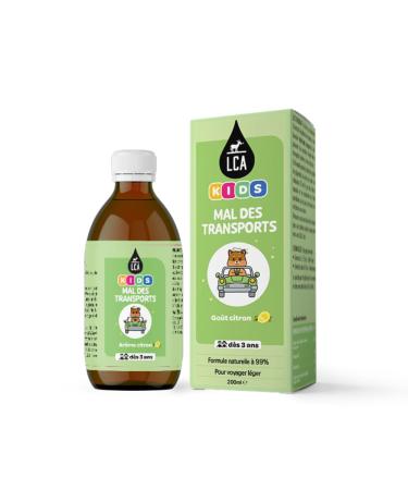 LCA KIDS MAL DES TRANSPORTS | Calme les naus es et les vomissements | Gingembre Citron | Enfants d s 3 ans | Go t Citron | Ingr dients d'origine naturelle | Solution buvable | 200ml