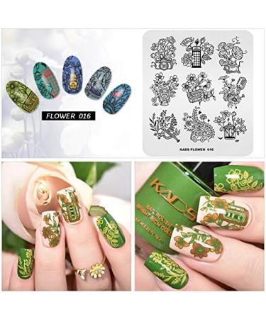 Alexnailart Nail Stamping Plate FL016 - Multi-Pattern Stamping Template for Image Print Nail Art Design - Nail Stamper & Scraper Nails Tool - Buy Online on GoSupps.com