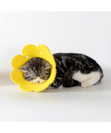 Tecatty Pets Calant Crauses Adjustable Anti-Delicious Neck Collar for Cats | Lightweight Elizabethan Collar (14-35 cm) | Size L Yellow - Ideal for International Shipping - Buy Online on GoSupps.com