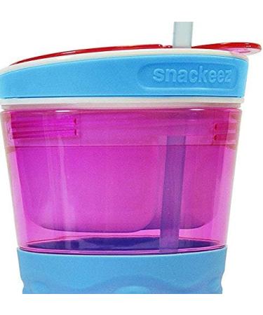 Snackeez Large Travel Snack Cup with Straw - Pink - Pack of 1 - Buy Online on GoSupps.com