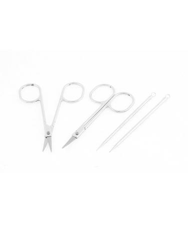 Ruilogod Blackhead Acne pin Extractor + Eyebrow Scissors 2 Pairs