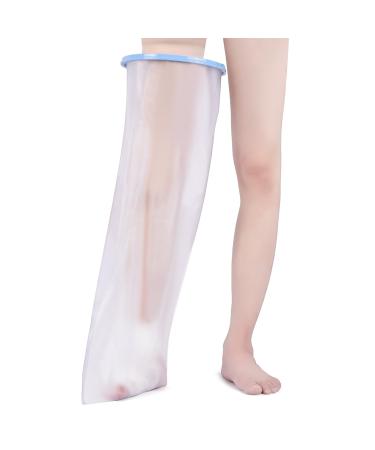 Fasola Cast Cover Full Leg Cast Protector Waterproof Leg Adult for Shower Reusable Cast Bag for Broken Thigh Knees Foot Keep Bandage/Plaster/Cast Dry XL-Full Leg Anti-accumulation Water Ring