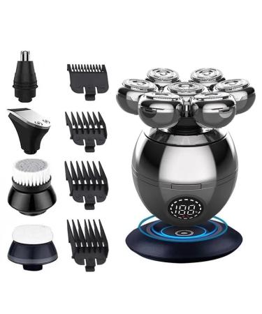 Head Shavers for Bald Men 6 in 1 Electric Shaver 7D Floating Cutter Head Base Charging Portable Men Beard Trimmer Clipper Skull Shaver Waterproof Shaving
