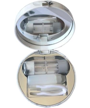 Infeksiya Round Contact Lens Case - Silver Travel Container for Contact Lenses | Perfect Gift & Care Box - Buy Online on GoSupps.com
