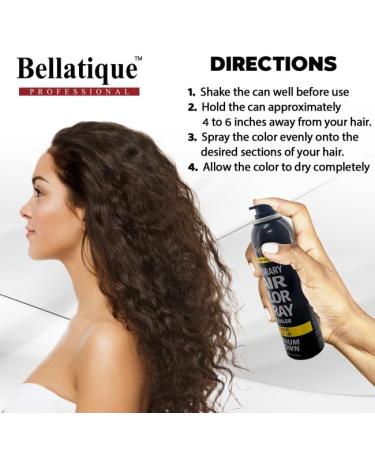 Temporary Hair Color Spray Concealer - Quick Root Touch-Up Fast Drying No Residue Ammonia & Peroxide Free - Medium Brown 3.52 oz - Buy Online on GoSupps.com