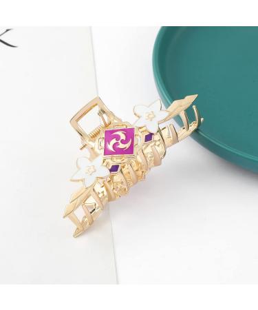 Genshin Metal Hair Clips - Cute Game Project Figure Hair Claw Clips in Purple Electro | Anime Hair Barrettes | Stylish Half Bun Hairpins - Perfect Styling Accessories Gift - Buy Online on GoSupps.com