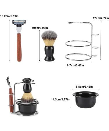 HERCHR 4-Piece Shaving Set | Manual Razor Stainless Steel Stand Brush & Bowl | Premium Men's Grooming Essentials - Buy Online on GoSupps.com