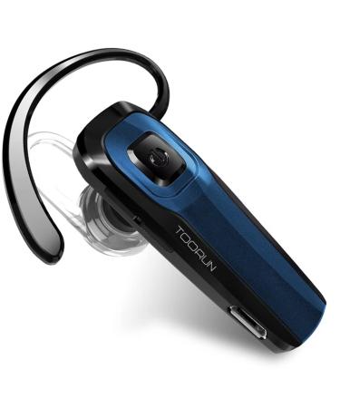 TOORUN Bluetooth Earpiece, M26 Bluetooth Headset Handsfree V5.0 Wireless Earpiece Headphone with Noise Reduction and Microphone Compatible for Android iPhone Cell Phone Laptop - Blue