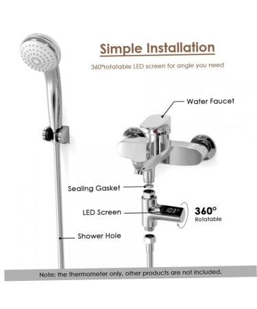 Baby Water Thermometer for Bath | Digital Shower Thermometer 5-85 C | 360 Rotating LED Water Meter - Buy Online on GoSupps.com
