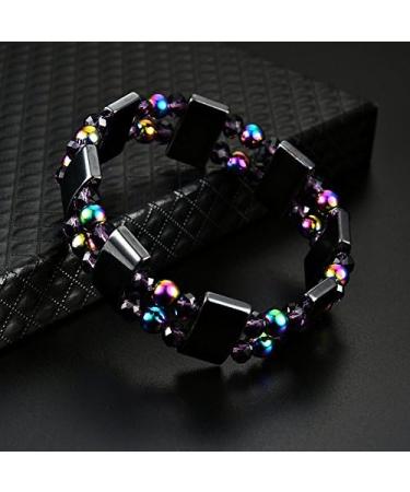 Dual Layers Magnetic Hematite Bracelet Health Care Bangle Wrap Multicolors Unisex Bracelet 55mm Diameter for Men Women - Buy Online on GoSupps.com