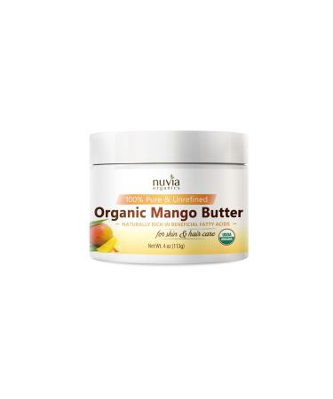 Organic Mango Butter - USDA Certified Organic Non-GMO - For Skin Care & Anti-Aging 4oz