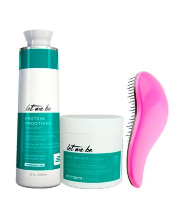 Global Beauty Pro Let Me Be Protein Smoothing Kit + Btox Pro Repair + Detangling Brush