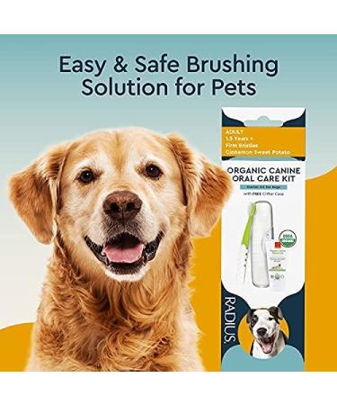 RADIUS Organic Dog Toothbrush & Toothpaste Kit - Non-Toxic, Firm Bristle, Dental Care for Adults - Buy Online on GoSupps.com