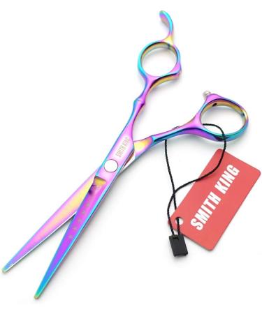 6.0 inch hair scissors set hair cutting scissors & thinning scissors with razor&comb in 1 set (Rainbow) - Buy Online on GoSupps.com