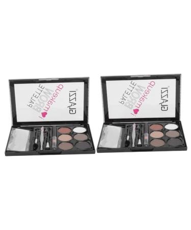 PLAFOPE 2 Sets Eyebrow Powder Set Lit e Six-color Eyebrow Powder Eyeow Mp e Eyebrow Filler Eyebrow Kit Abs