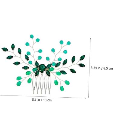DOITOOL Hair Accessories for Women Rhinestone for Hair Rhinestone Hair Side Comb Updo Hair Accessories Wedding Headpiece for Bride Green Hair Accessories Women's Wild Hair Comb Crystal - Buy Online on GoSupps.com