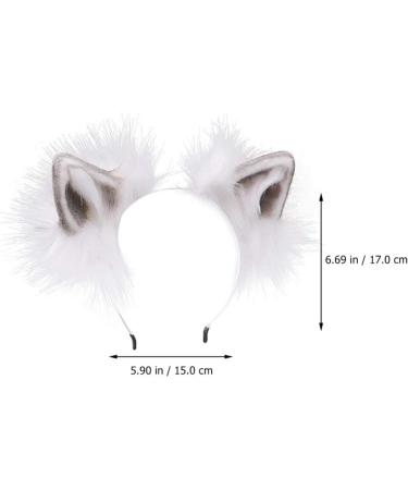 Lurrose Bunny Suit 1Pc Cat Fox Faux Ears Headband Fox Ear Hair Band Fluffy ear Hair Hoop for Women Girls Daily Decoration and Party Bunny Ears Headband Grey - Buy Online on GoSupps.com